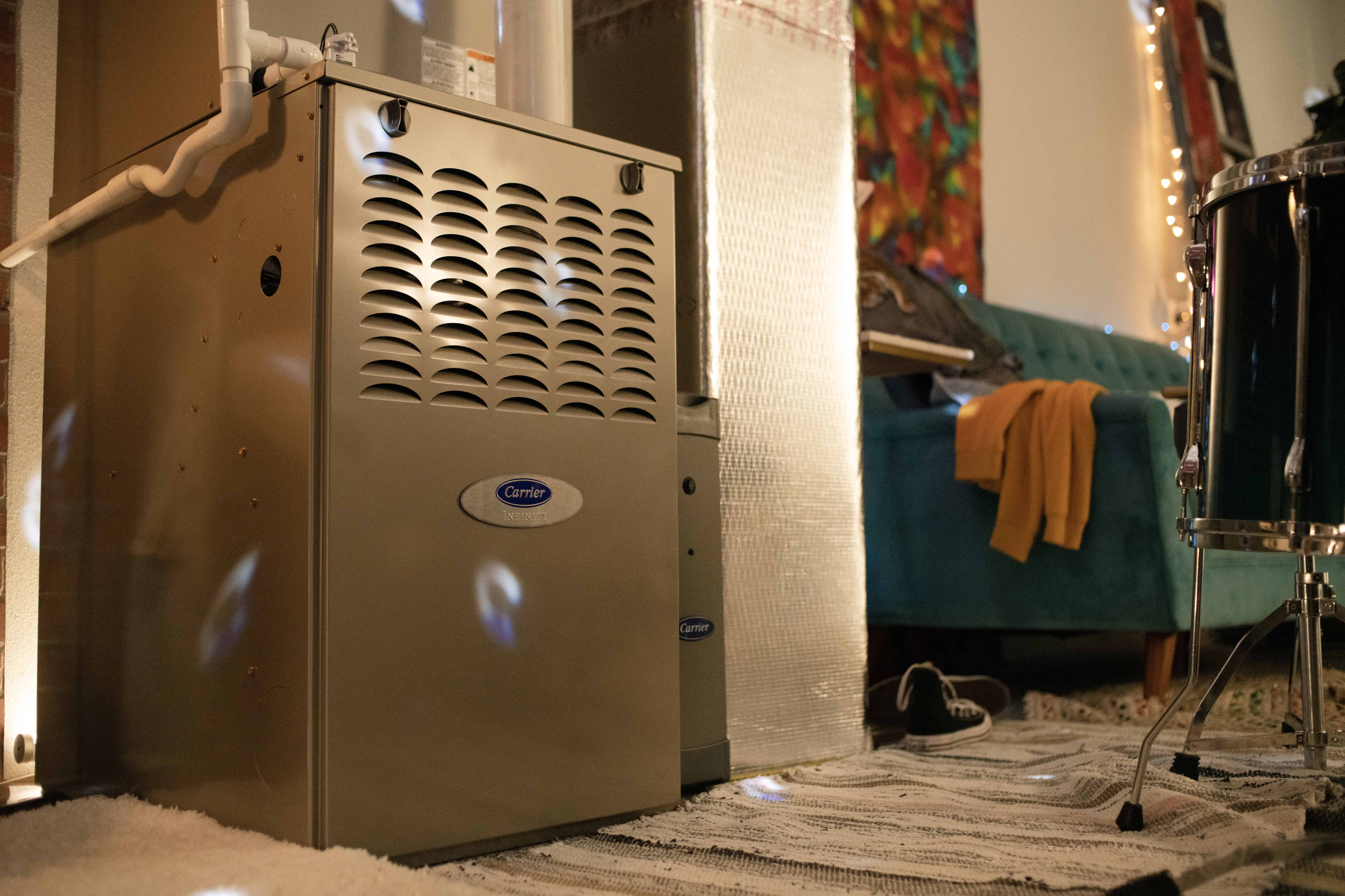 Carrier furnace installed in a Denver home utility closet