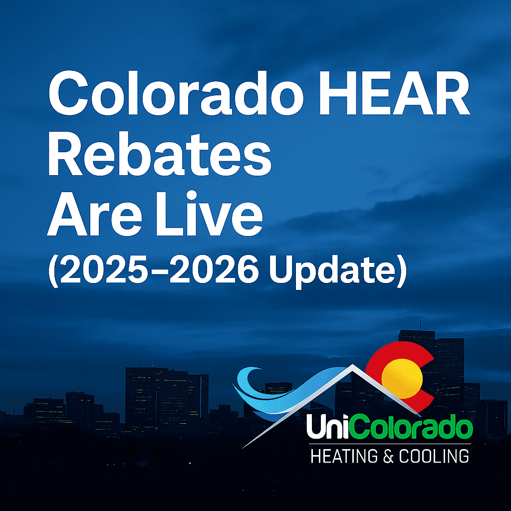 Colorado HEAR rebates 2025-2026 update graphic